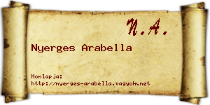 Nyerges Arabella névjegykártya